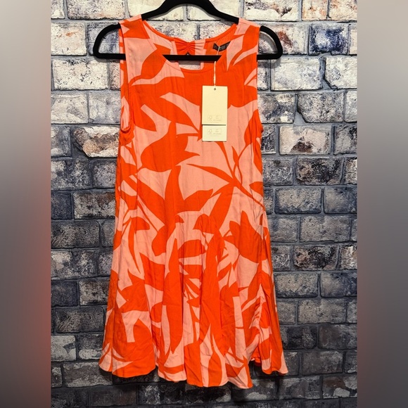 NWT Mister Zimi orange pink sleeveless tiered dress size 6 - Picture 2 of 4